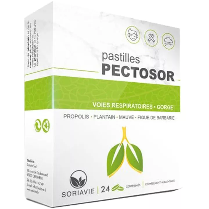 Soria Natural Pectosor Garganta Trato Respiratório 24 pastilhas