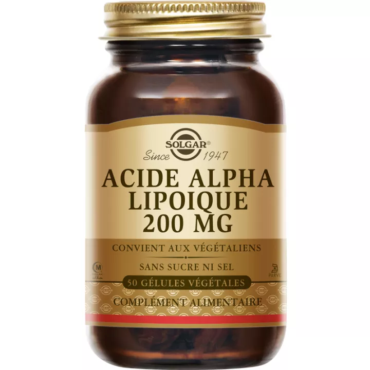 Solgar Acide Alpha Lipoïque 200 mg 50 gélules végétales