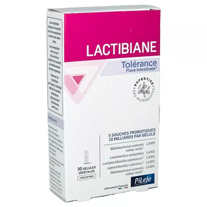 Lactibiane Tolérance Pileje Flora intestinal 30 cápsulas