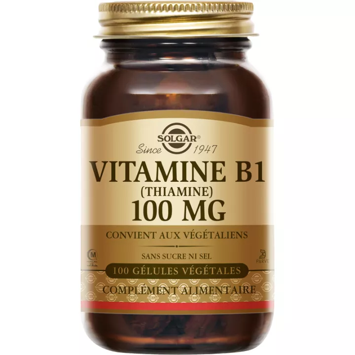 Solgar Vitamin B1 Thiamine 100 mg 100 cápsulas vegetais