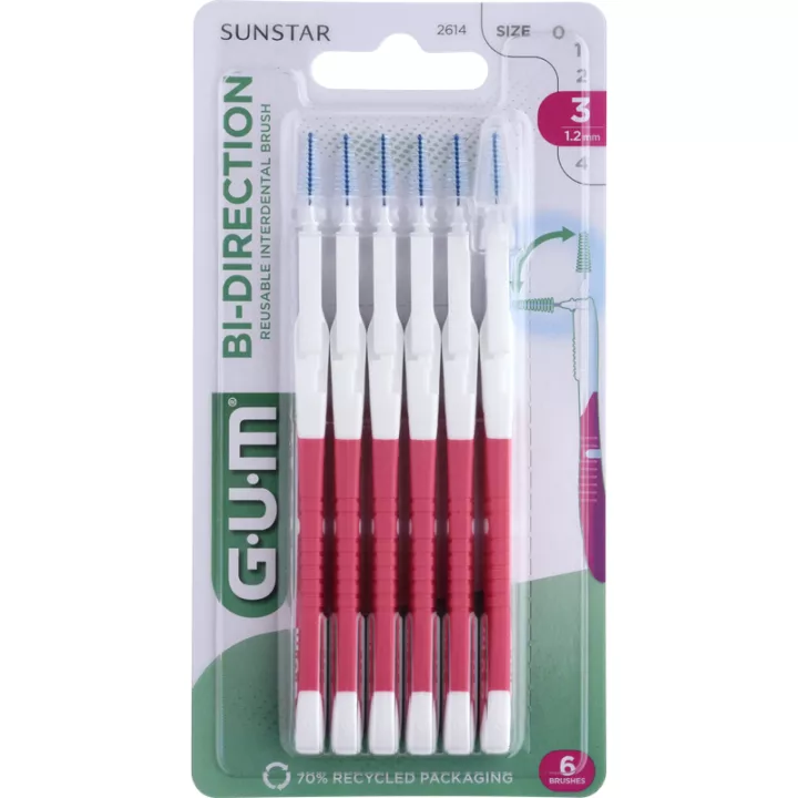 Cepillo interdental bidireccional Sunstar Gum 1,2 mm