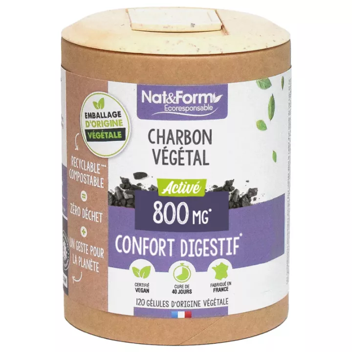 Nat & Form Vegetable Charcoal 200 Capsules 