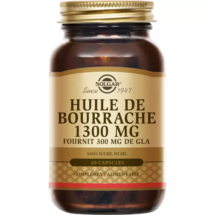 Solgar Huile de Bourrache 1300 mg 60 capsules