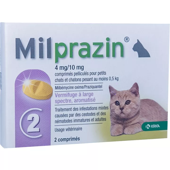 Milprazin Vermífugo de largo espetro para gatos e gatinhos 2 comprimidos