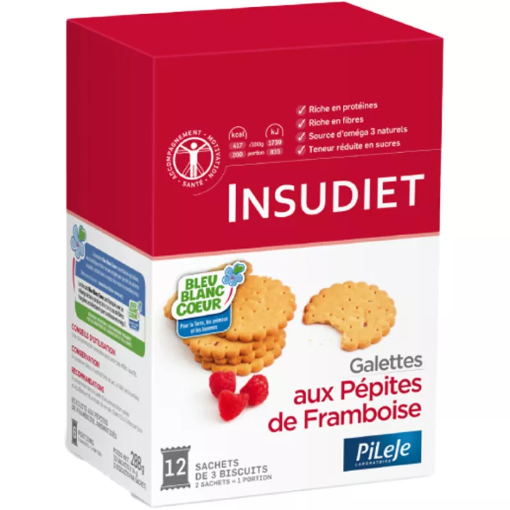 Insudiet PiLeJe Galettes mit Himbeerchips 12x24 g