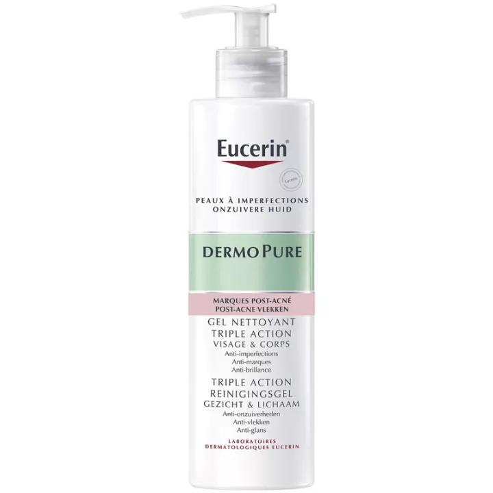 Eucerin Dermopure Gel Limpiador Triple Acción Cara y Cuerpo 400 ml