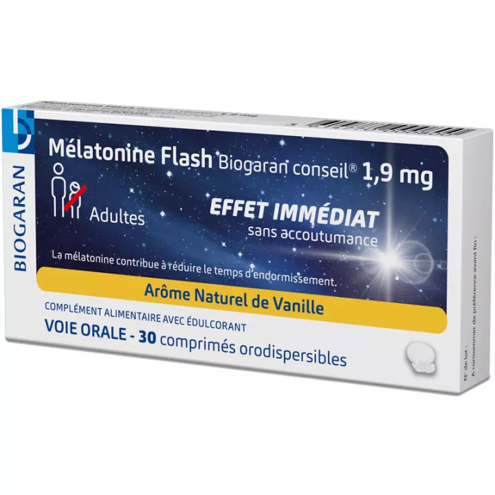 Melatonin Flash 1.9 mg Biogaran Conseil 30 orodispersible tablets