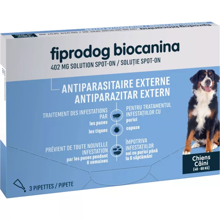 Fiprodog 402mg Biocanina para cães muito grandes 3 pipetas