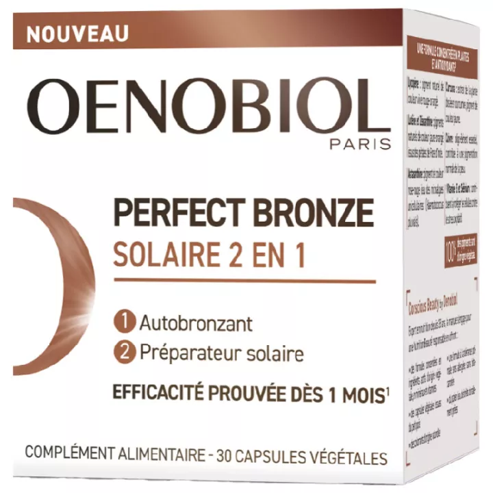 Oenobiol Perfect Bronze 2 em 1 Cápsulas Autobronzeadoras e de Proteção Solar