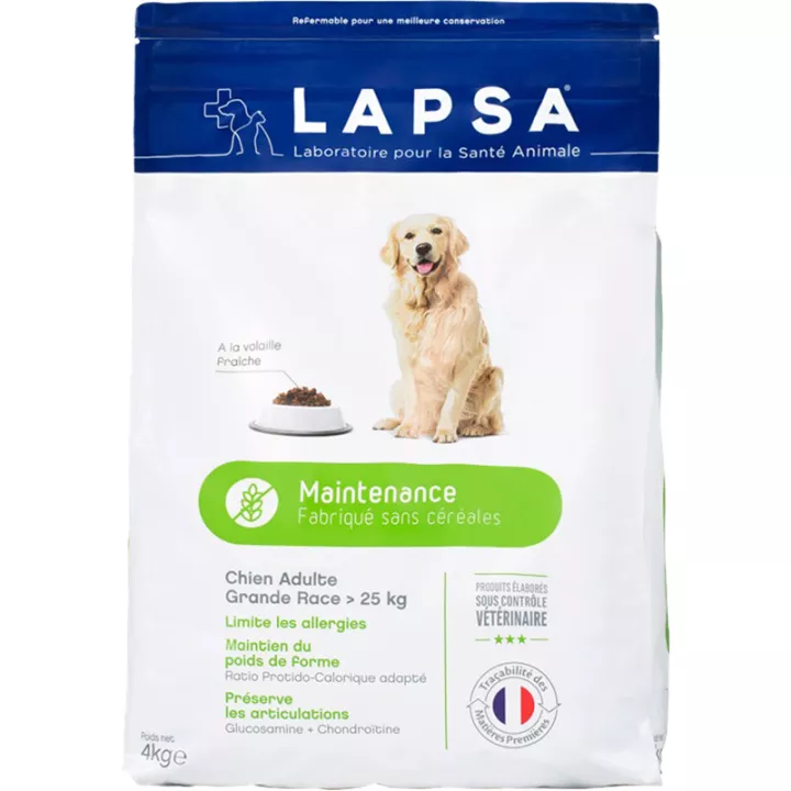 Lapsa Adult Dog Maintenance crocchette per cani di razza grande 4 Kg