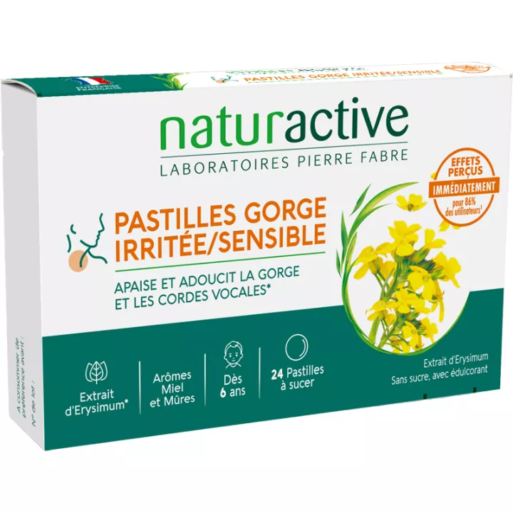 Naturactive Pastilles Gorge Irritée &amp; Sensibles 24 pastilles