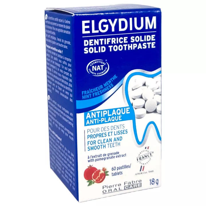 Elgydium Pasta Dental Sólida Antiplaca 60 Comprimidos