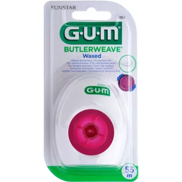 Sunstar Gum Seda Dental Butlerweave Plana Encerada 55 m