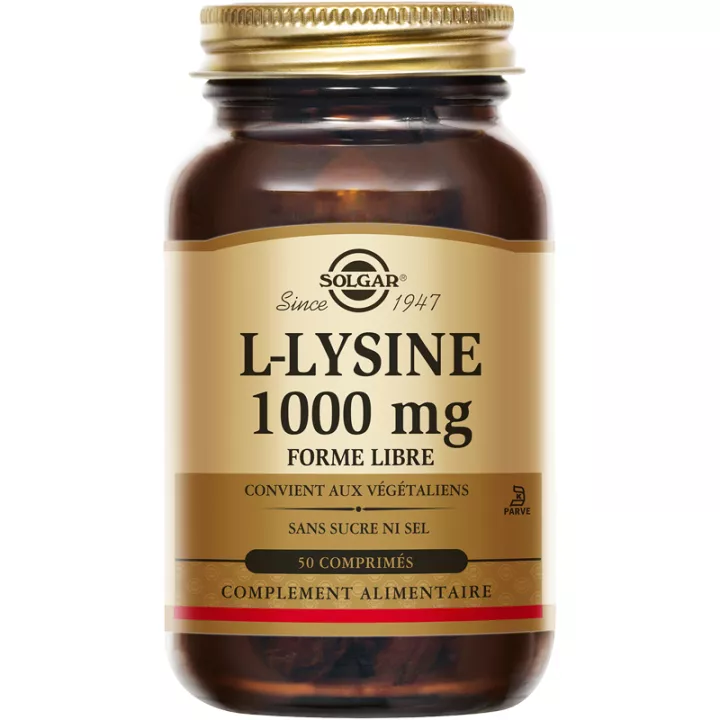 Solgar L-Lysin 1000 mg Freie Form 50 Tabletten