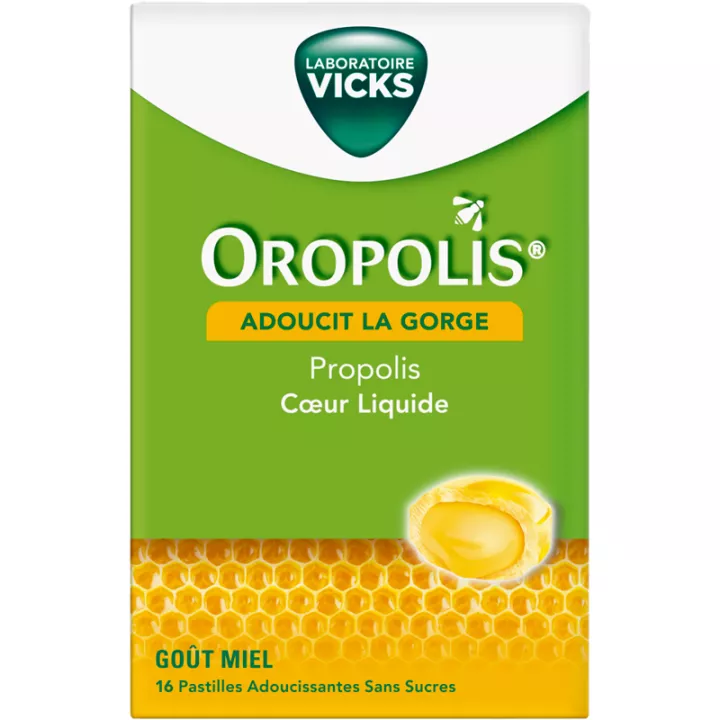 Vicks Oropolis Propolis Liquid Heart 16 pastilhas com sabor a mel