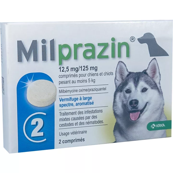 Milprazin Amplio Espectro Vermífugo Perros y Cachorros 2 comprimidos