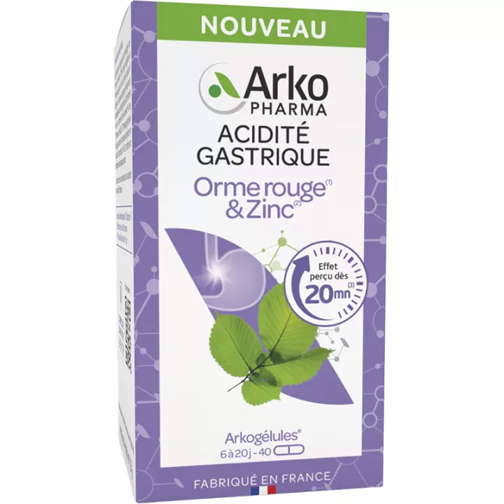 Arkogélules Orme Rouge & Zink Acidité Gastrique 