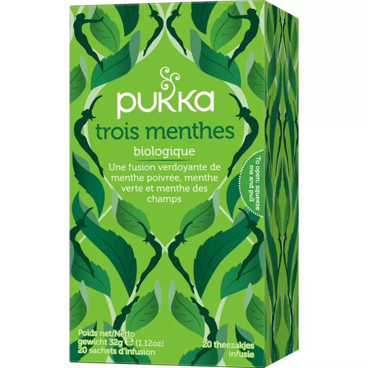 Pukka Organic Herbal tea digestión 3 mentas 20 bolsitas de té