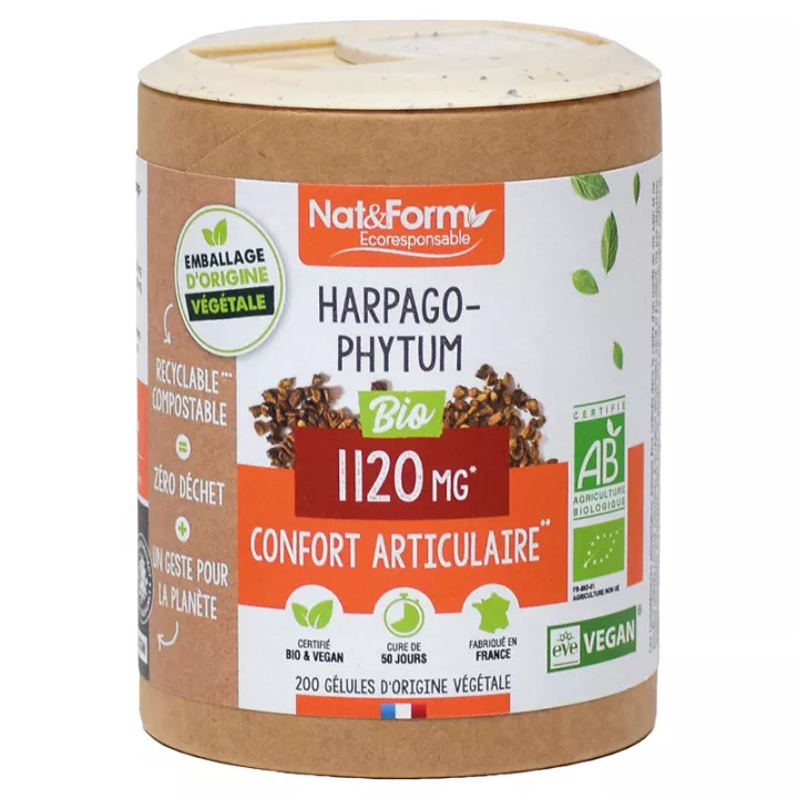 Nat & Form Harpagofito Orgánico 200 Cápsulas Vegetales Eco