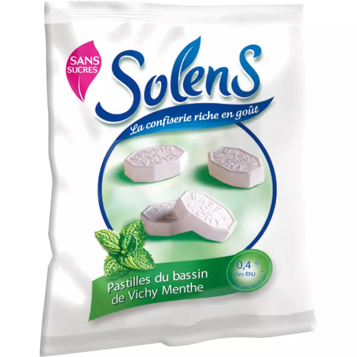 Solens Pastille du Bassin de Vichy sans Sucres Menthe 100g