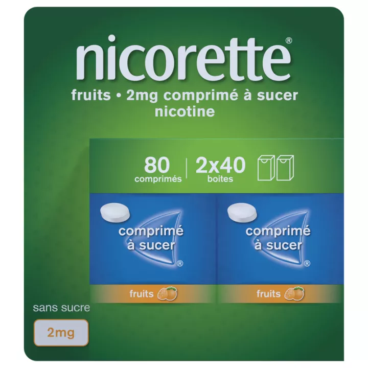 Nicorette Zuigtabletten 2 mg Fruit 80 tabletten