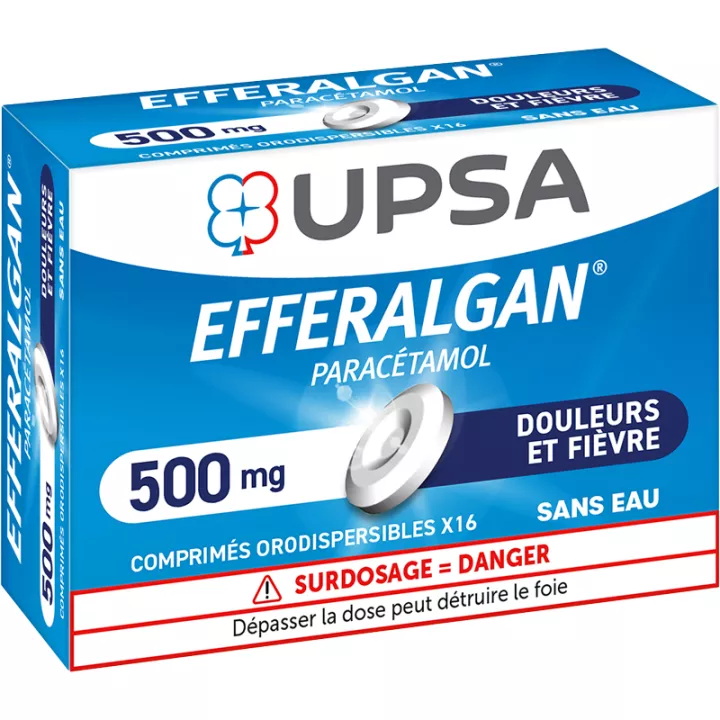 Efferalgan 500 mg Paracetamol 16 orodispersible tablets