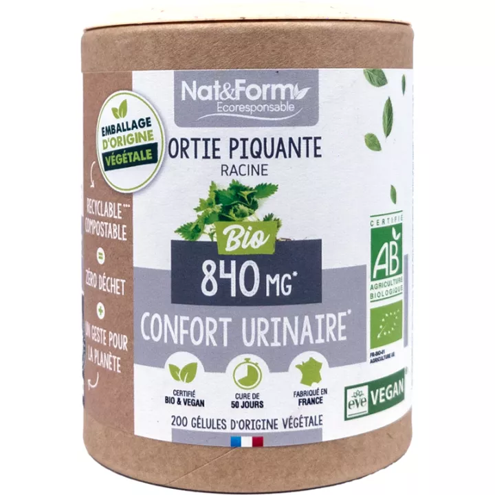 Nat & Form Ortie Piquante Racine Bio 200 Gélules Végétales Eco 