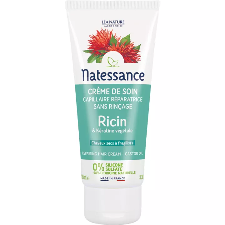 Natessance Ricin Crème de soin capillaire Sans rinçage 100 ml