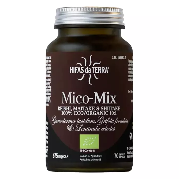 Hifas da Terra Mico-Mix Synergie van 3 paddenstoelen 70 capsules