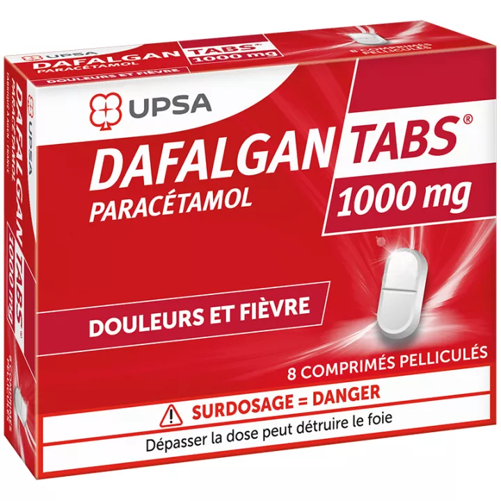 Dafalgan Tabs 1G Paracetamol 8 Tablets
