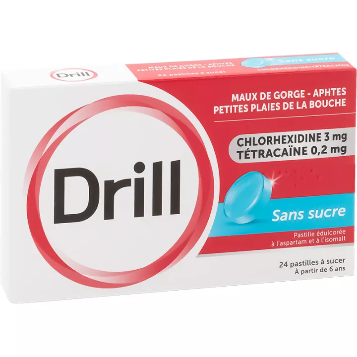 Drill Maux de Gorge Pastilles Sans Sucre