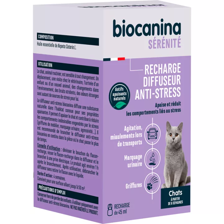 Biocanina Sérénité Recharge Diffuseur Anti Stress Chat 45 ml