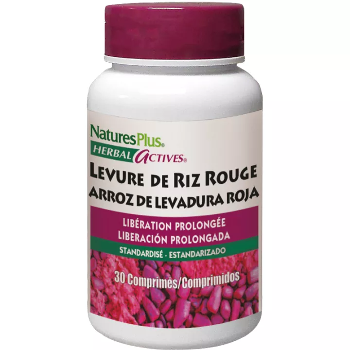 Natures Plus Levure De Riz Rouge 30 comprimés Libération Prolongée