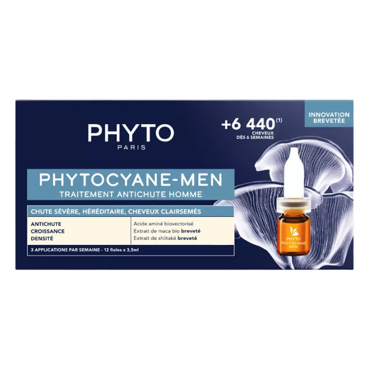 Phytocyane Man Tratamento anti-queda de cabelo progressivo 12 ampolas