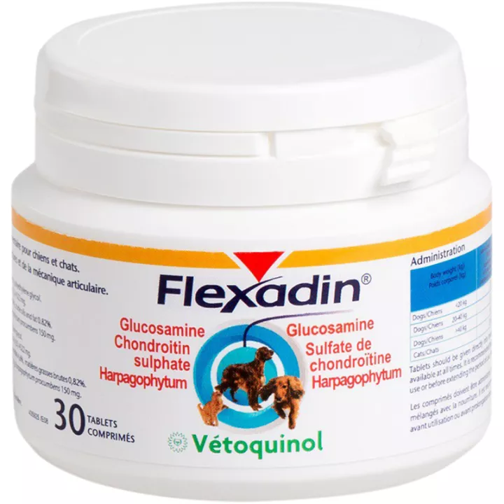 Vetoquinol Flexadin Articulations Dog Cat 30 tablets 