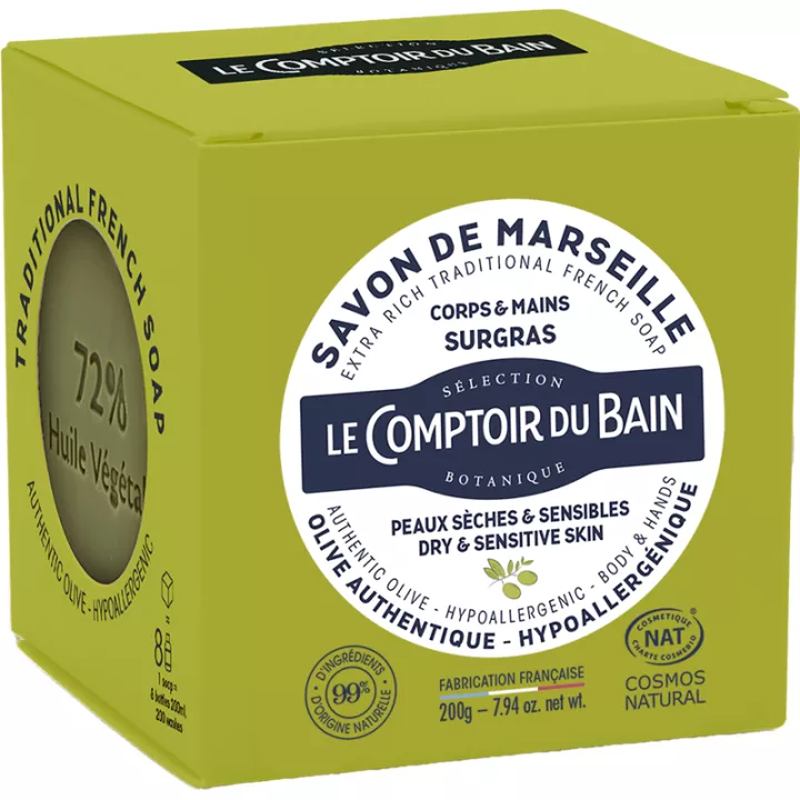 Le Comptoir du Bain Savon de Marseille Huile d'Olive Corps &amp; Mains Surgras 200 g