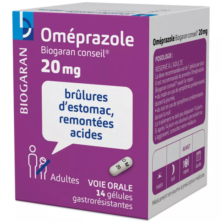 Omeprazol 20 mg Biogaran Raad 14 capsules