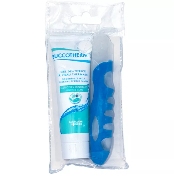 Buccotherm Kit de viaje para adultos con flúor Encías sensibles