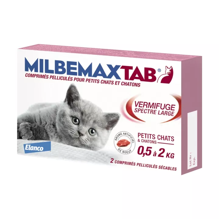 MilbemaxTab Vermifuge Chats 2 comprimés Elanco