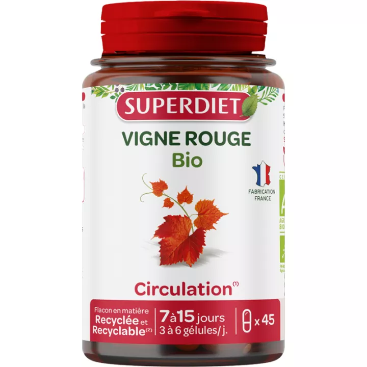 Superdiet Red Vine Circulation Organic Capsules