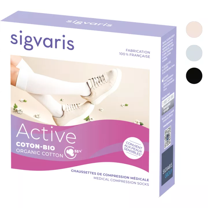 Sigvaris Active Calcetines de algodón orgánico para mujer Clase 2