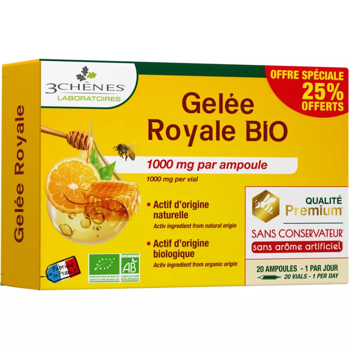 3Chênes Royal Jelly 1000 Apiculture 20 phials