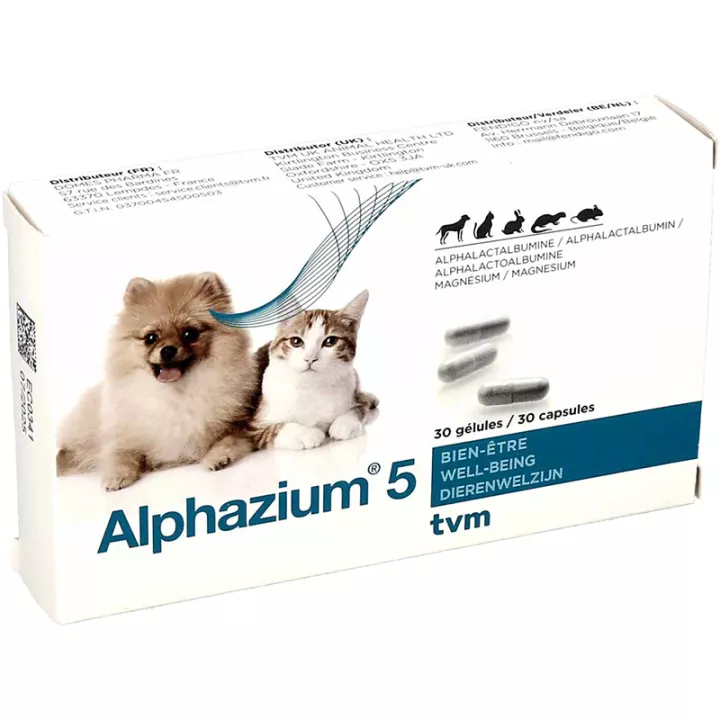 Alphazium 5 Anti-Stress Cão & Gato 30 cápsulas