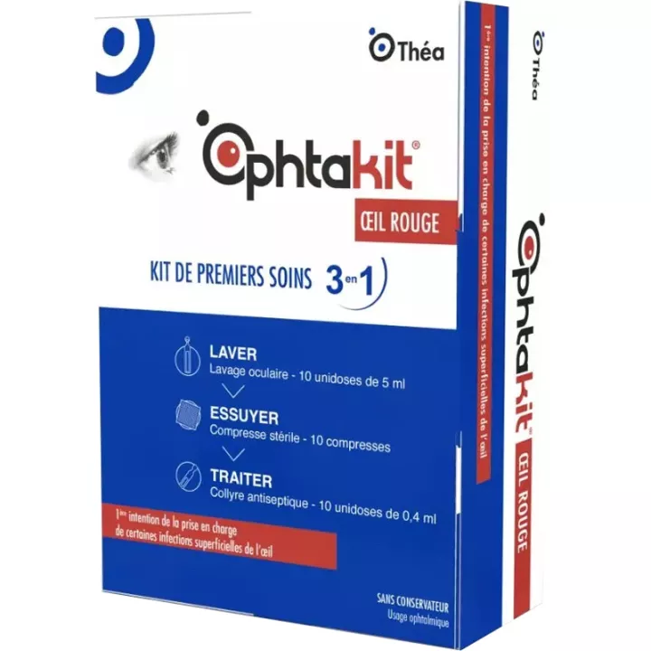 Ophtakit Unidose de olho vermelho + Compressas Thea