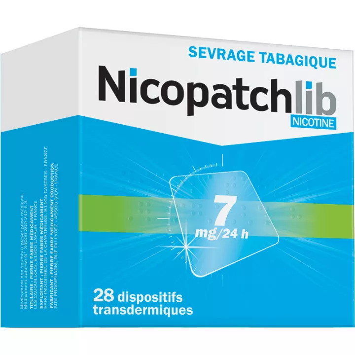 NicopatchLib Nicotine Sevrage Tabagique 7mg / 24h Patchs