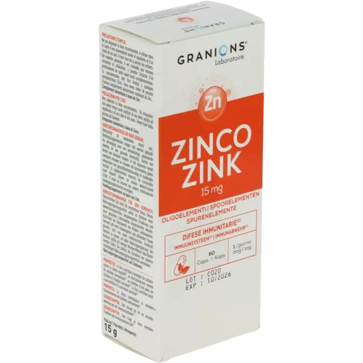 Granions Zinc 15mg Défenses Immunitaires 60 gélules