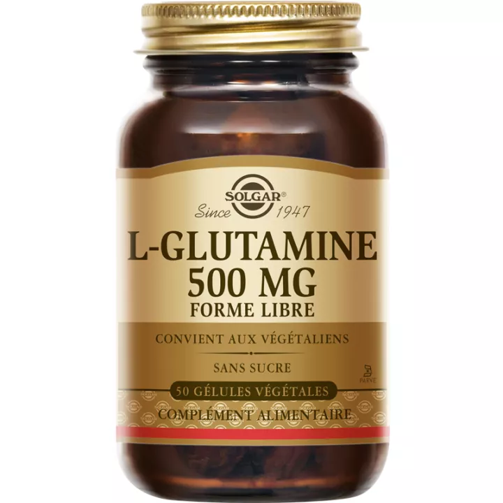 Solgar L-Glutamine 500 mg Free Form 50 vegetarian capsules