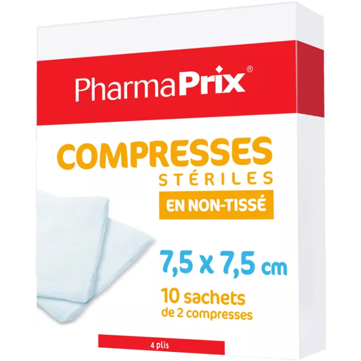 Non-woven sterile compresses 7.5 cm x 7.5 cm