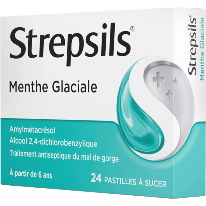 Strepsils Maux de Gorge Menthe Glaciale 24 lozenges