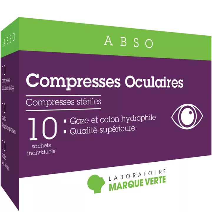 Ocular Compresses Sterile Gauze Green Mark